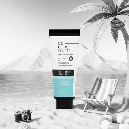 Oats and Ceramide Gel Sunscreen for Sensitive Skin - SPF 50 PA++++ |Soothes and Calms Skin| 100% Photostable Sunscreen with 4 New Gen UV Filters | Long Lasting | Lightweight | In-Vivo Tested