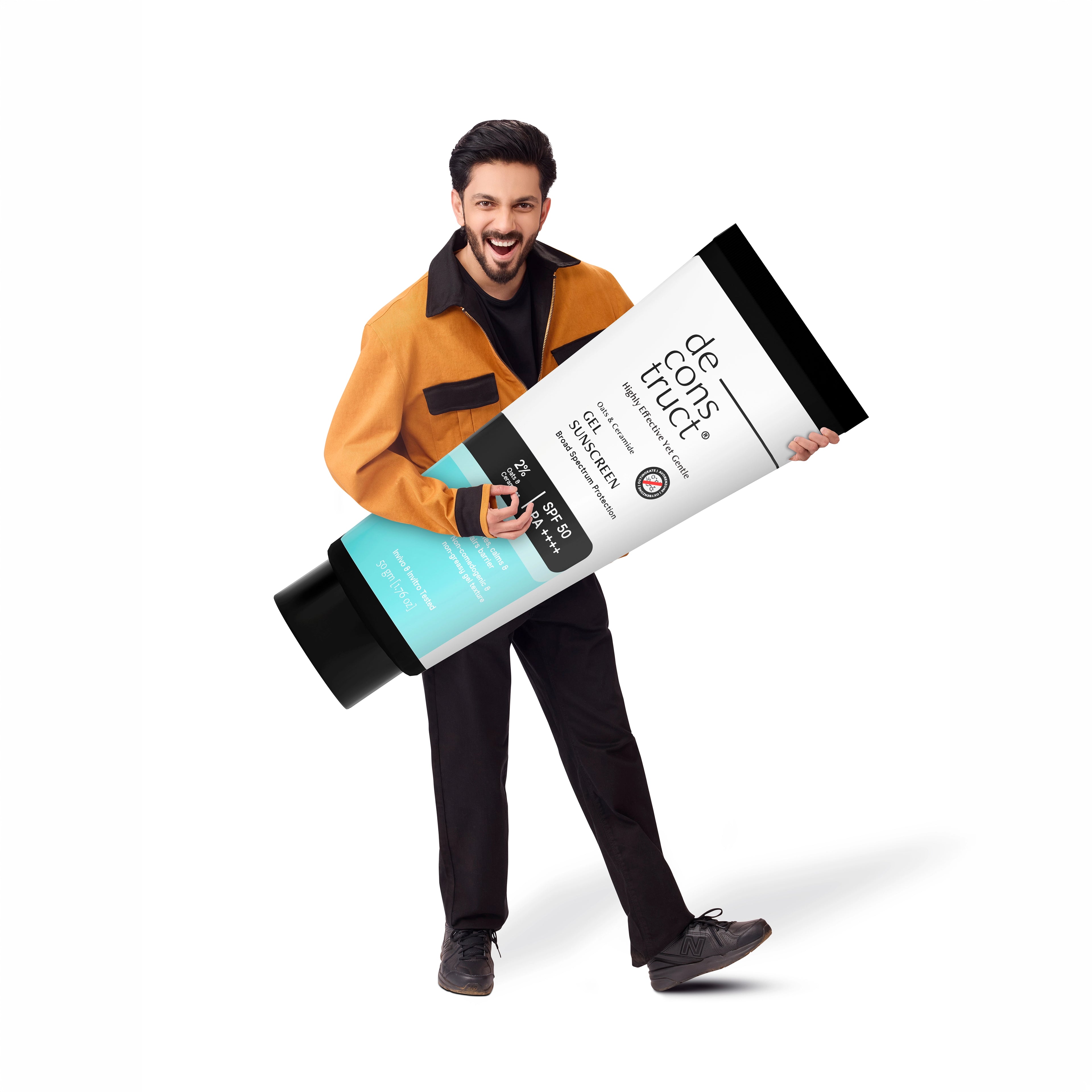 Oats and Ceramide Gel Sunscreen for Sensitive Skin - SPF 50 PA++++ | Barrier Repair &amp; Soothing Care | Photostable Sunscreen with 4 New Gen UV Filters | Long Lasting | In-Vivo Tested