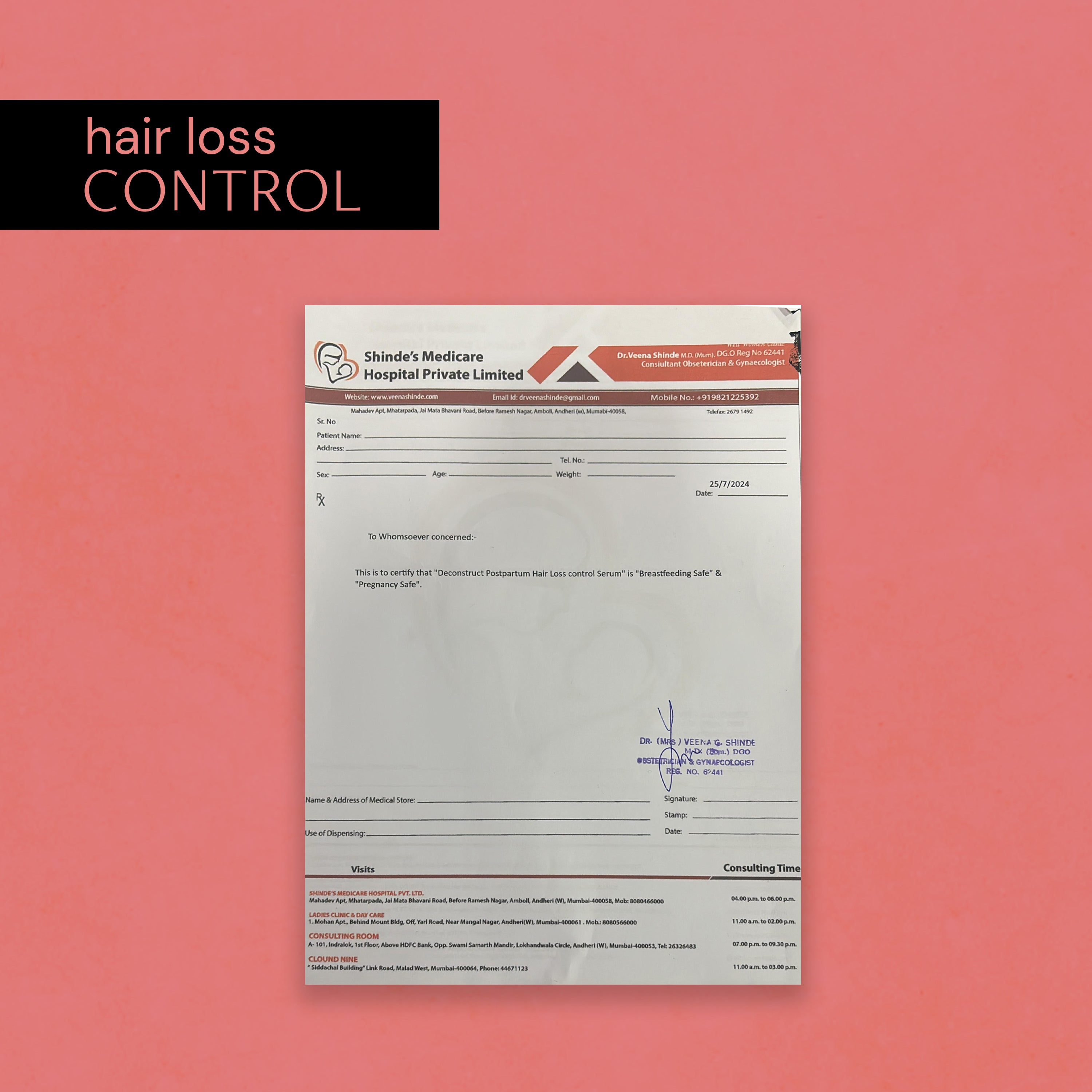 Postpartum Hair Loss Control Serum with Pea Peptide &amp; Biotin