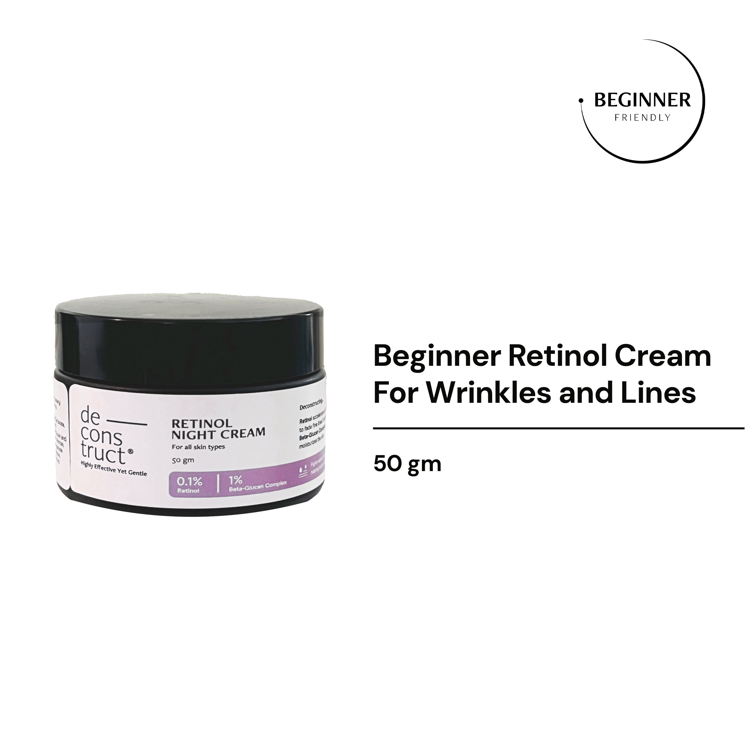 Retinol night cream - 0.1% Retinol + 1% Beta-Glucan Complex