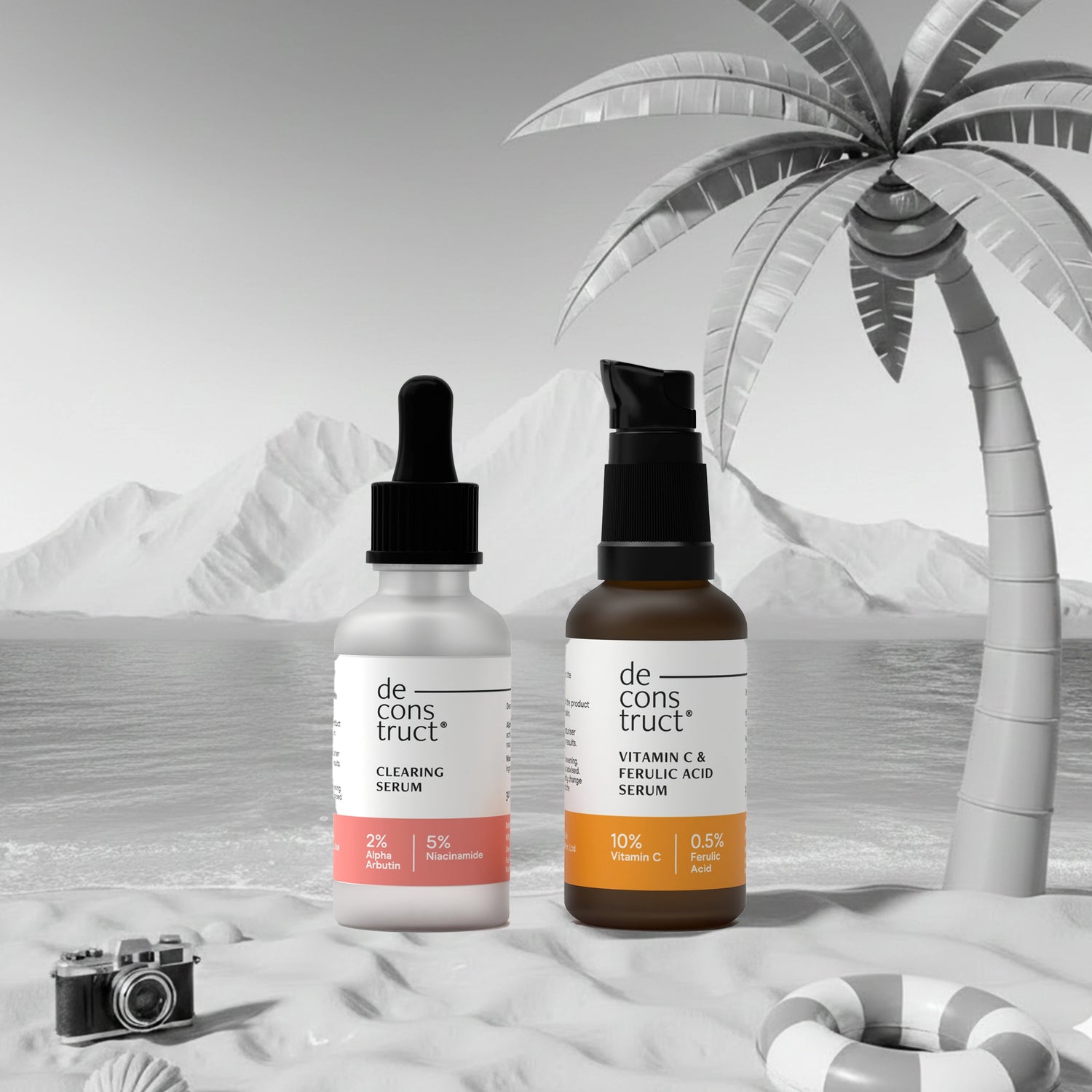Skin Brightening Duo - Vitamin C &amp; Ferulic Acid Serum + Clearing Serum