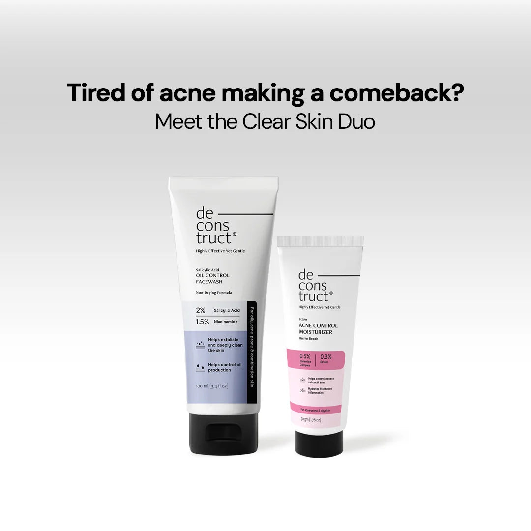 Salicylic Acid Oil Control Face Wash + Acne Control Moisturizer with Ectoin &amp; Ceramides | Acne &amp; Oil Control Duo