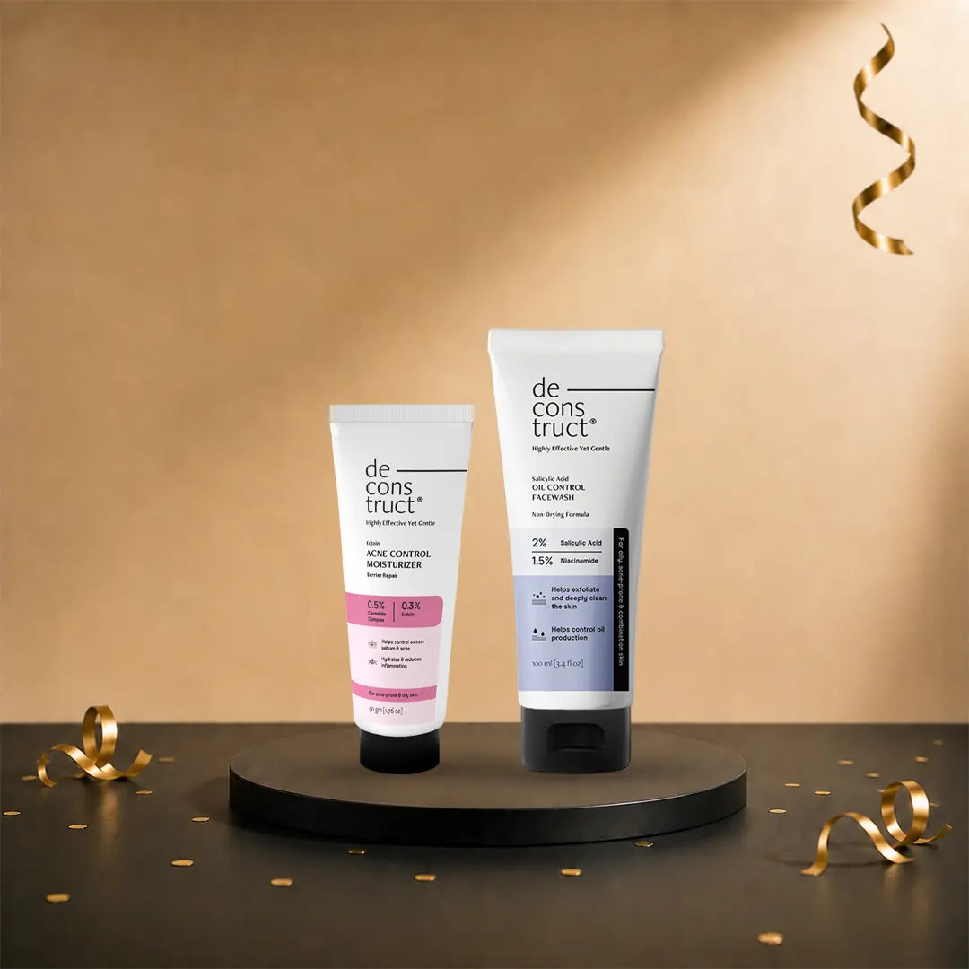 Salicylic Acid Oil Control Face Wash + Acne Control Moisturizer with Ectoin &amp; Ceramides | Acne &amp; Oil Control Duo