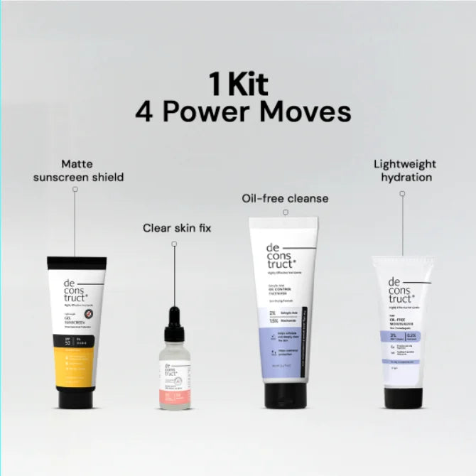 Anti-Acne Skincare Routine Kit for Oily Skin | Dermat Recommended Bestseller