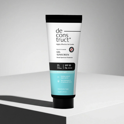Oats &amp; Ceramide Gel Sunscreen SPF 50 PA++++ for Sensitive Skin | In-Vivo Tested