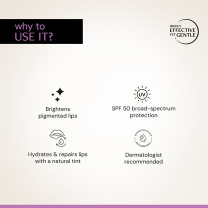 Brightening Tinted Lip Balm with 1% Vitamin C &amp; 0.1 Resorcinol SPF 50, PA++