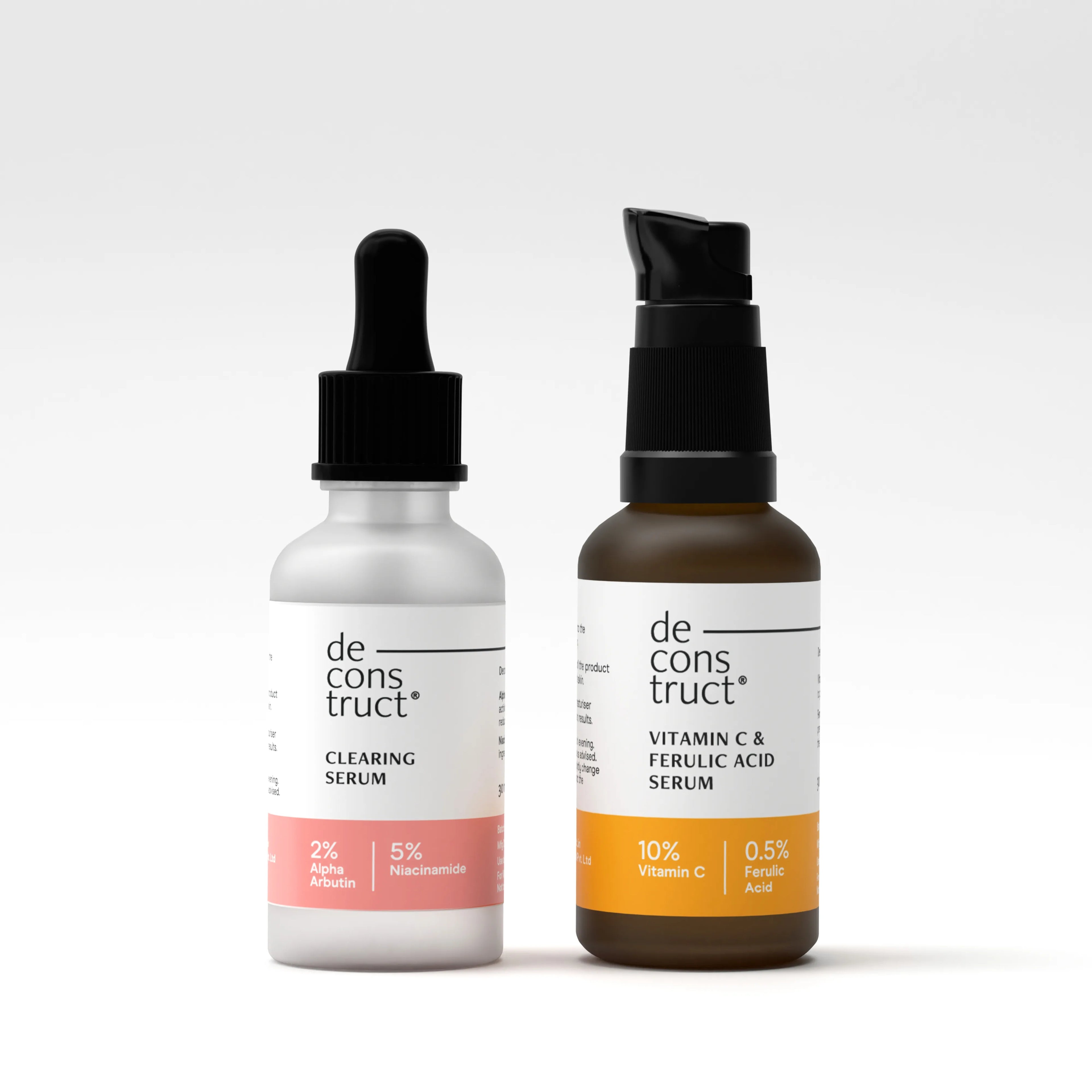 Skin Brightening Duo - Vitamin C &amp; Ferulic Acid Serum + Clearing Serum