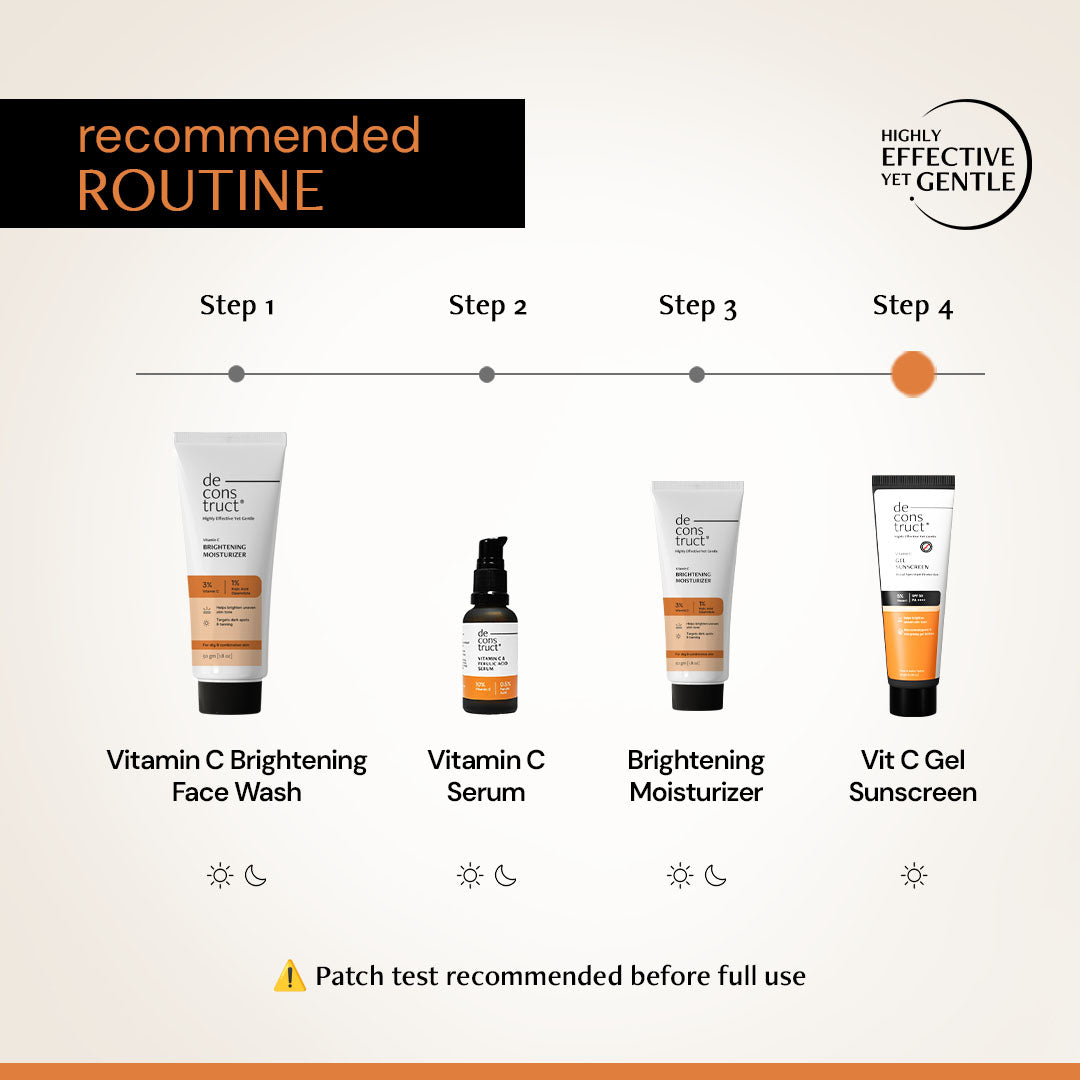 5% Vitamin C Gel Sunscreen for Oily Skin - SPF 50 PA++++ | In-Vivo Tested 30gm