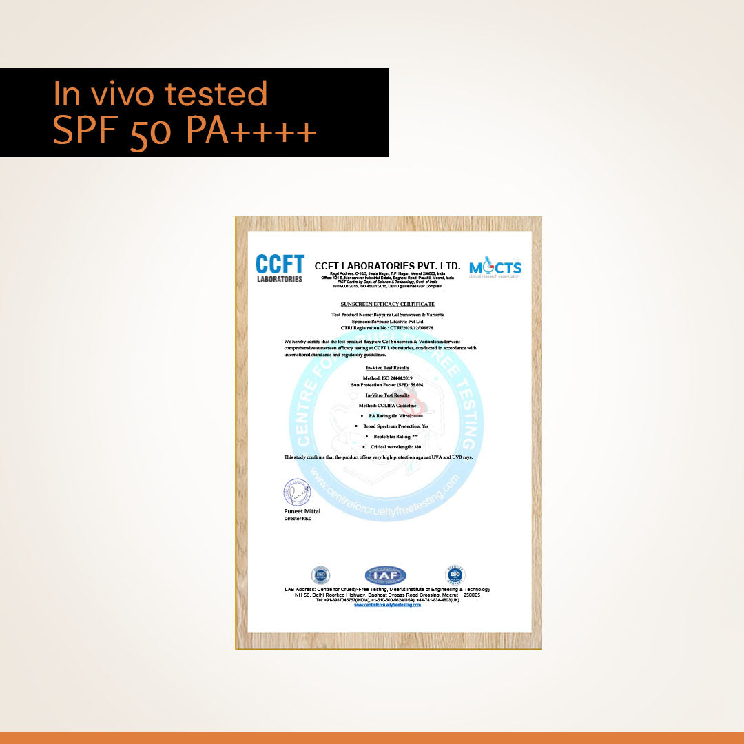 5% Vitamin C Gel Sunscreen for Oily Skin - SPF 50 PA++++ | In-Vivo Tested 30gm