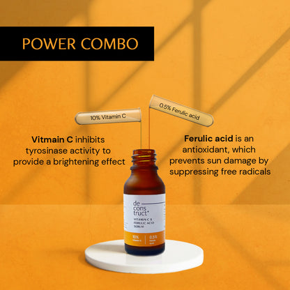Vitamin C Serum For Face - 10% Vitamin C + 0.5 % Ferulic Acid | Non-Irritating , Non-Sticky | 20 ML
