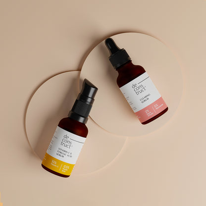 Skin Brightening Duo - Vitamin C &amp; Ferulic Acid Serum + Clearing Serum