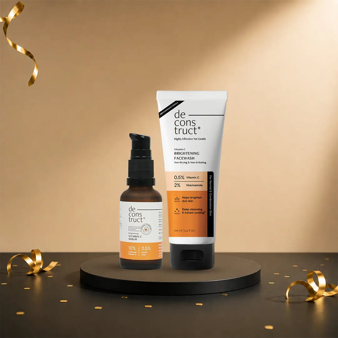 Vitamin C Brightening Face Wash + 10% Vitamin C &amp; Ferulic Acid Serum | Anti-Pigmentation Duo for Dark Spots &amp; Uneven Tone