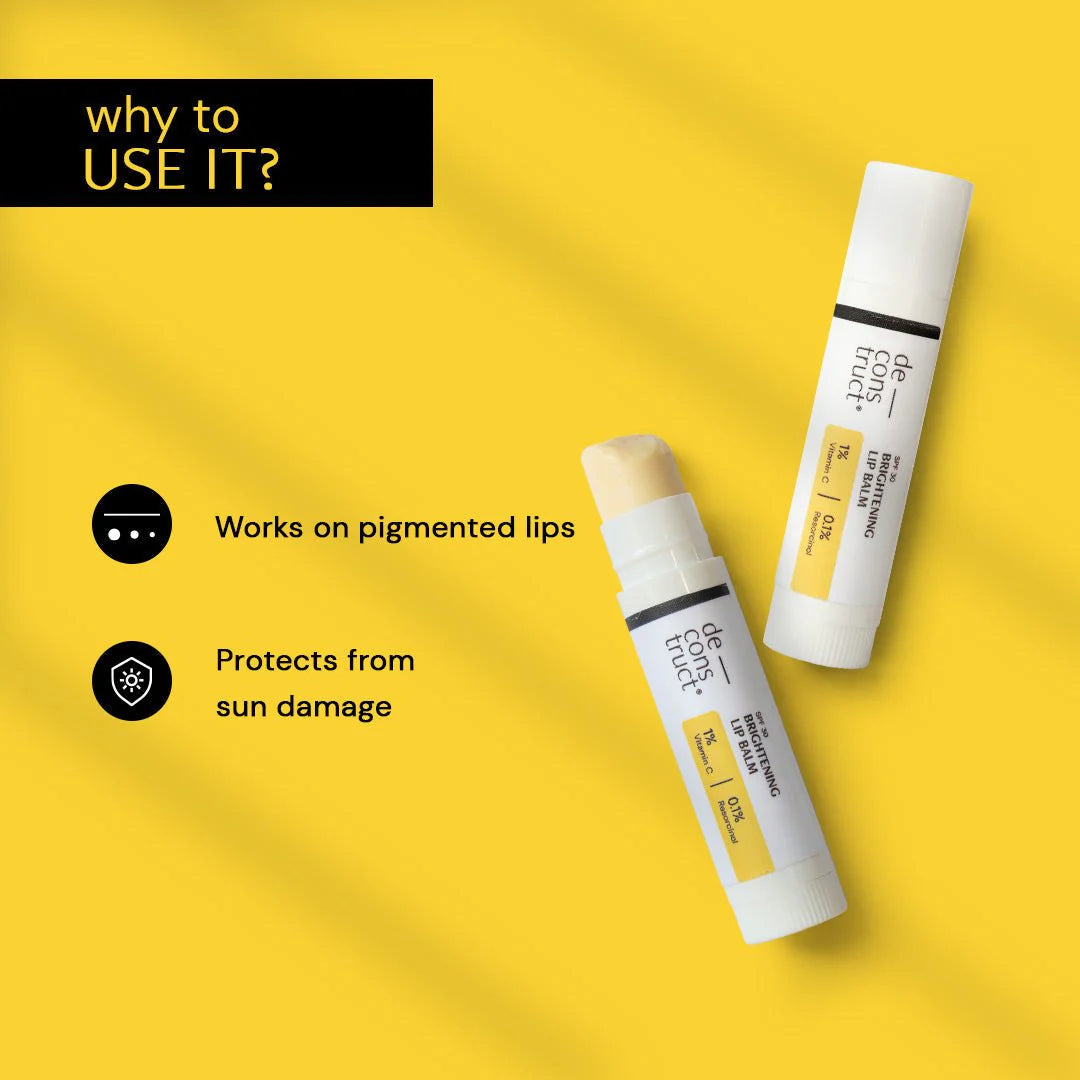 Brightening Lip Balm With SPF - 1% Vitamin C + 0.1% Resorcinol  (Pack of 2)