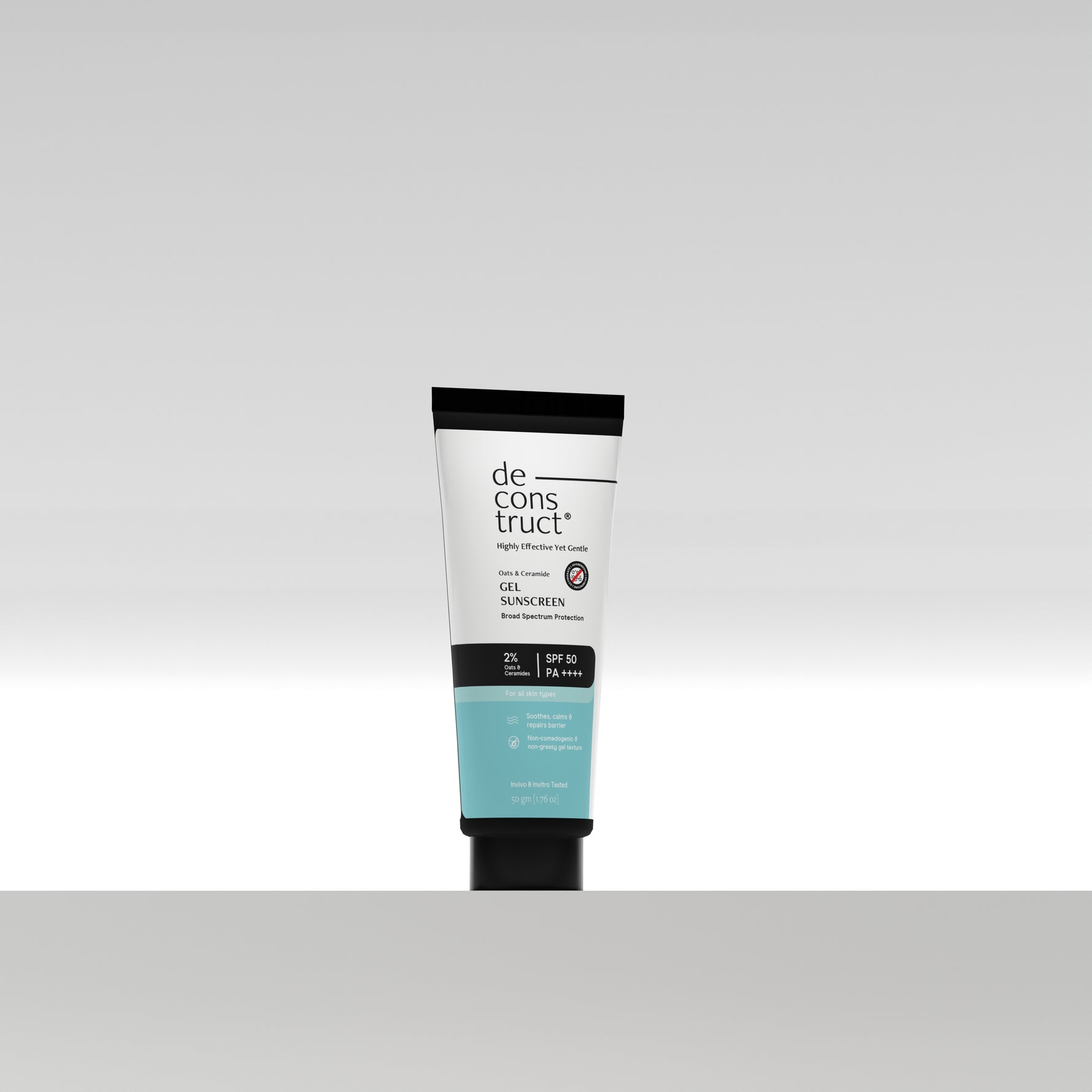 Oat ceramide gel sunscreen for sensitive and oily skin