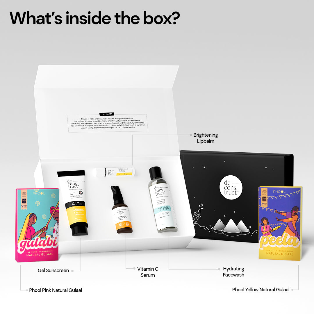Holi Skincare Routine Kit By Deconstruct X Phool | Pre &amp; Post-Holi Limited Edition