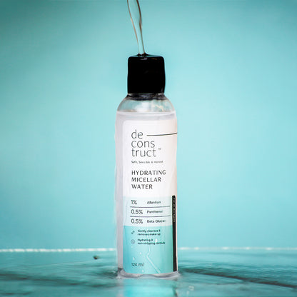 Hydrating micellar water - 1% Allantoin, 0.5% Panthenol, &amp; 0.5% Beta glucan | Non-Drying &amp; Non-Stripping Cleansing Water