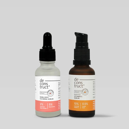 Skin Brightening Duo - Vitamin C &amp; Ferulic Acid Serum + Clearing Serum