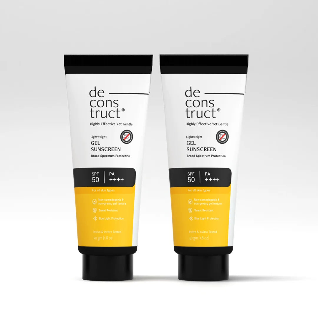 Gel Sunscreen SPF 50 PA++++ for Oily Skin(Pack of 2) | Photostable Sunscreen with 4 New Gen UV Filters | Lightweight & Non-Greasy
