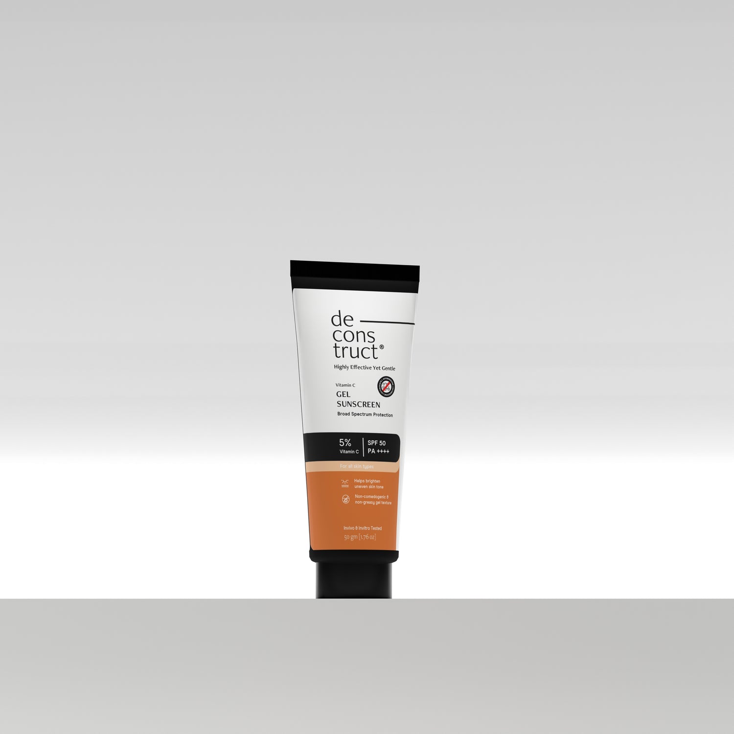 5% Vitamin C Gel Sunscreen for Oily Skin - SPF 50 PA++++ | Brightens skin tone |100% Photostable Sunscreen with 4 New Gen UV Filters | Long Lasting | Lightweight | In-Vivo Tested