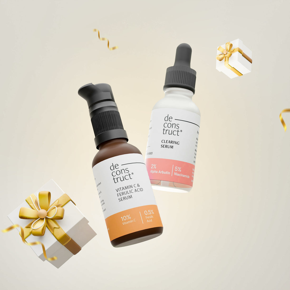 Skin Brightening Duo - Vitamin C &amp; Ferulic Acid Serum + Clearing Serum