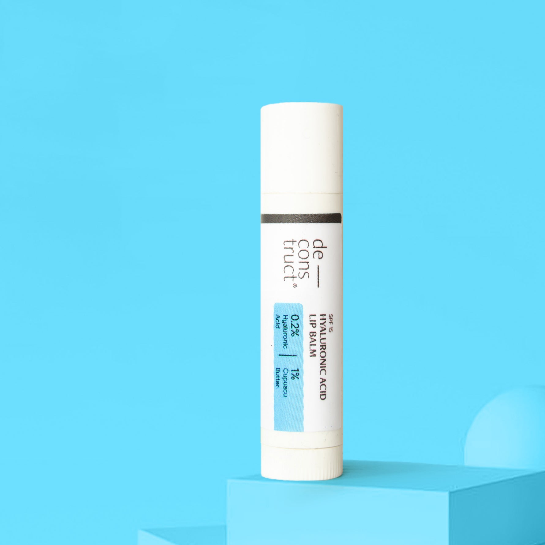 Hydrating hyaluronic acid lip balm for dry and chapped lips