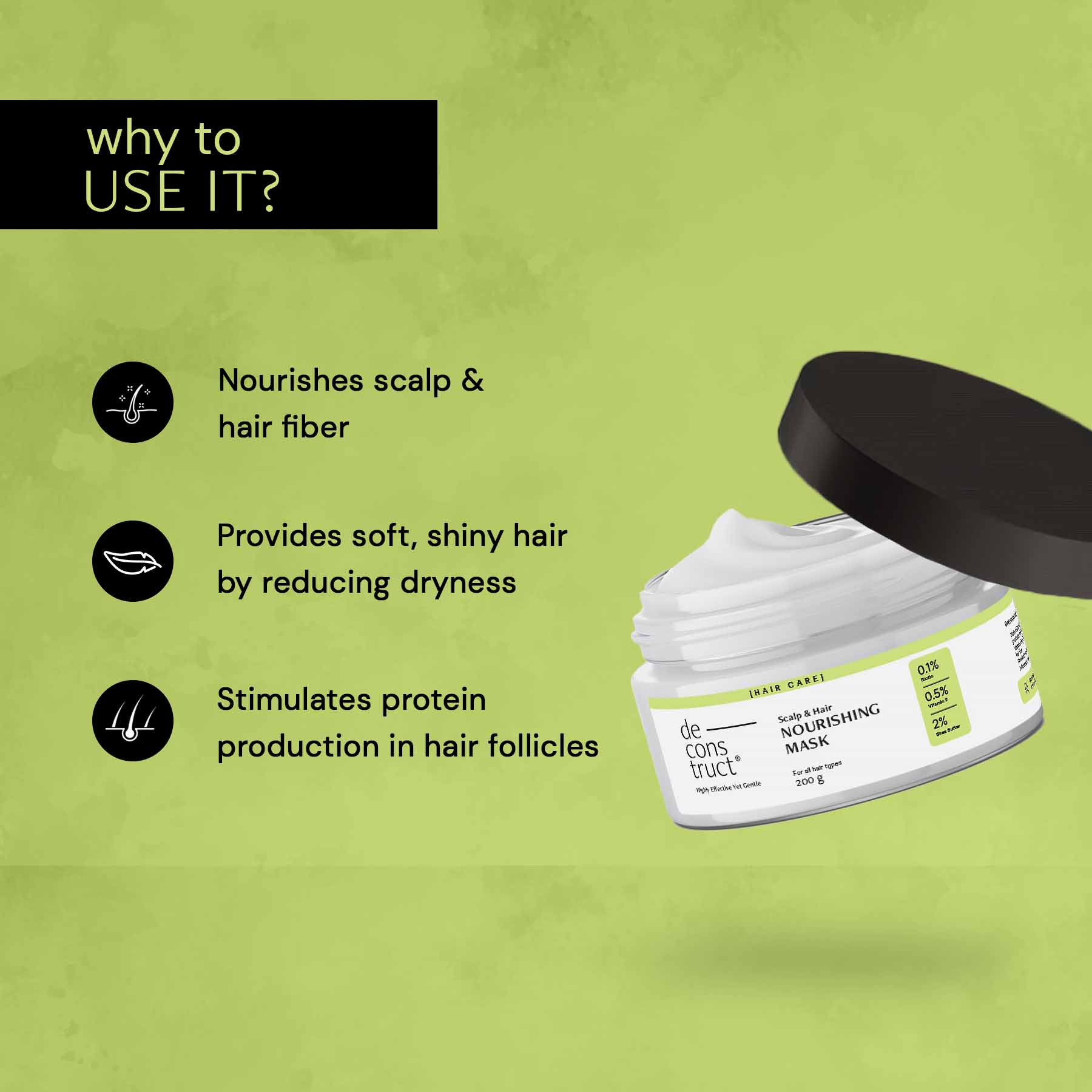 Scalp &amp; Hair Nourishing Mask -  0.1% Biotin + 0.5% Vitamin F + 2% Shea Butter