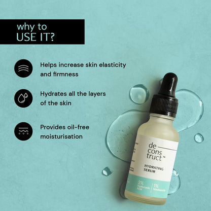 2% Hyaluronic Acid Serum with 1% Niacinamide | Oil Free Hydrating Face serum - thedeconstruct