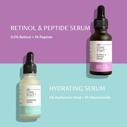 Anti-Aging Duo - Retinol &amp; Peptide Serum + Hydrating Serum - thedeconstruct