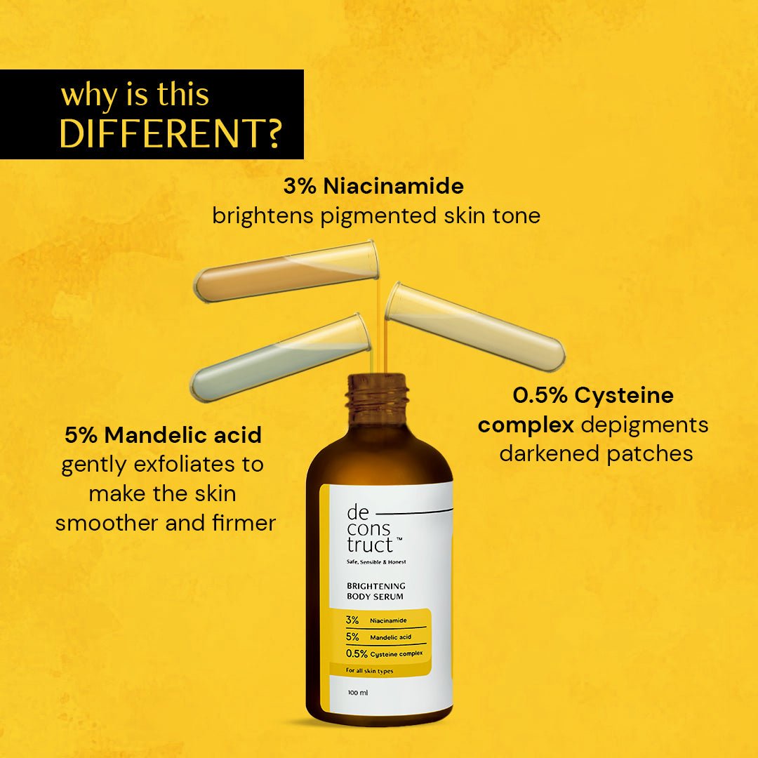 Brightening Body Serum - 3% Niacinamide + 5% Mandelic Acid + 0.5% Cysteine Complex - thedeconstruct