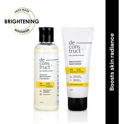 Daily Radiance Boosting Duo- Brightening Face Wash + Brightening Face Moisturiser - thedeconstruct