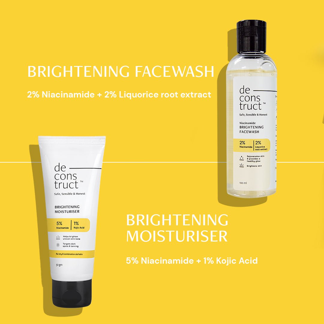 Daily Radiance Boosting Duo- Brightening Face Wash + Brightening Face Moisturiser - thedeconstruct
