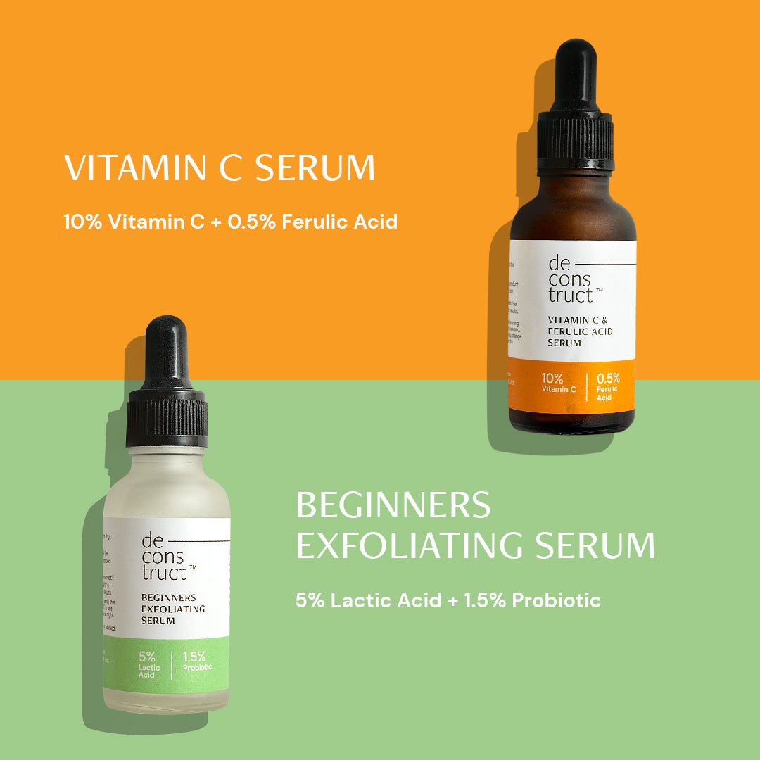 Detan Duo - Vitamin C Serum + Beginners Exfoliating Serum - thedeconstruct