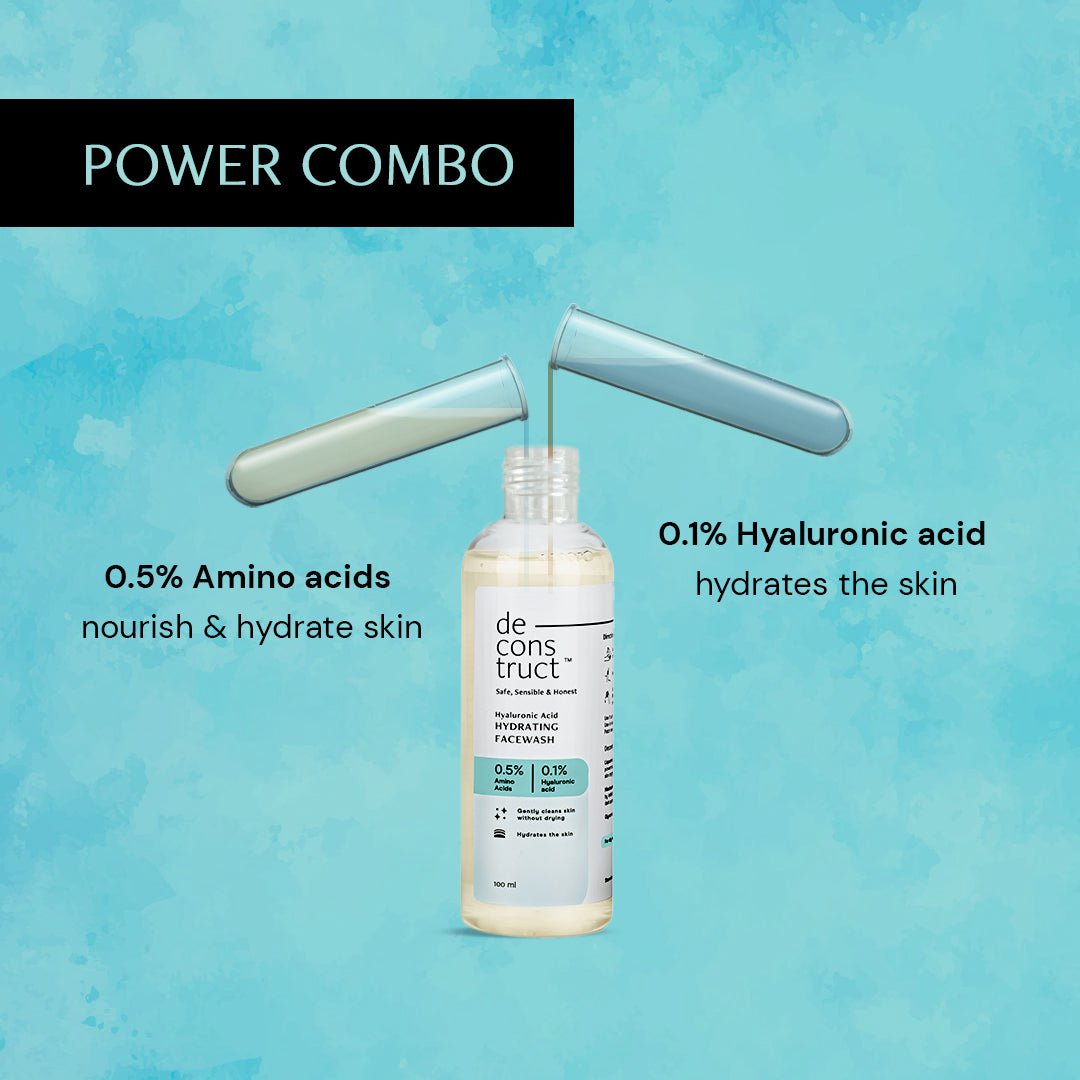 Hyaluronic Acid Hydrating Face Wash - 0.5% Amino Acids + 0.1% Hyaluronic acid - thedeconstruct