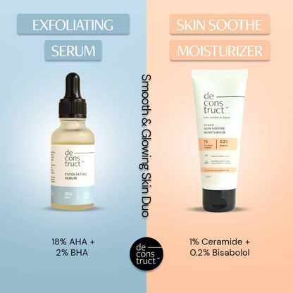 Smooth &amp; Glowing Skin Duo: Exfoliating Serum + Skin Soothe Moisturizer - thedeconstruct
