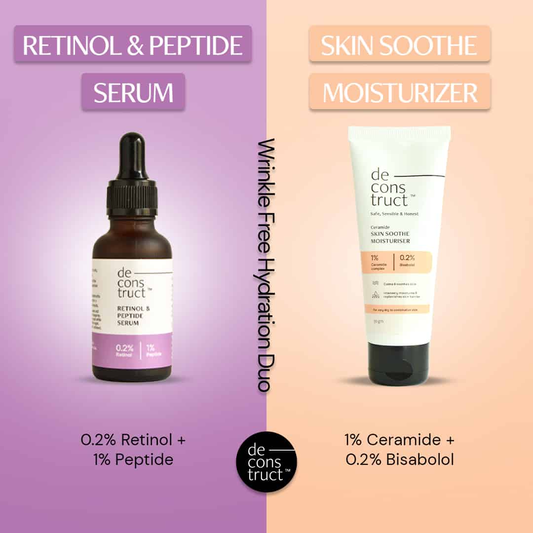 Wrinkle Free Hydration Duo : Retinol &amp; Peptide Serum + Skin Soothe Moisturizer - thedeconstruct