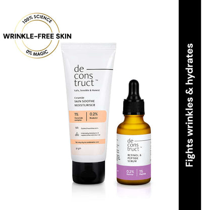 Wrinkle Free Hydration Duo : Retinol &amp; Peptide Serum + Skin Soothe Moisturizer - thedeconstruct